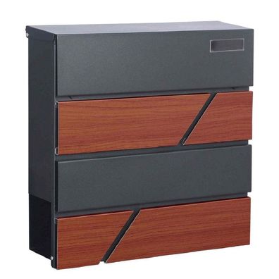 Briefkasten mit Zeitungsrolle, Wood 1, Postkasten mit Zeitungsfach