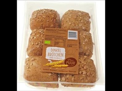 Nur Puur Dinkel Brötchen 73% Vollkorn, 6 Stück 300g