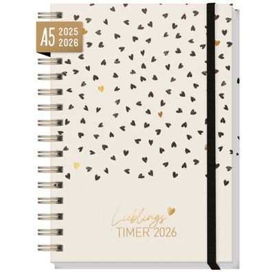 Lieblings-Timer 2025/2026 / Golden Hearts / Häfft-Verlag