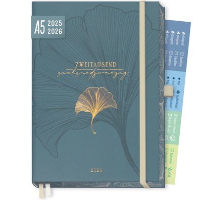Business-Timer Deluxe 2025/2026 / 18 Monate / Blue Ginko / Häfft Verlag