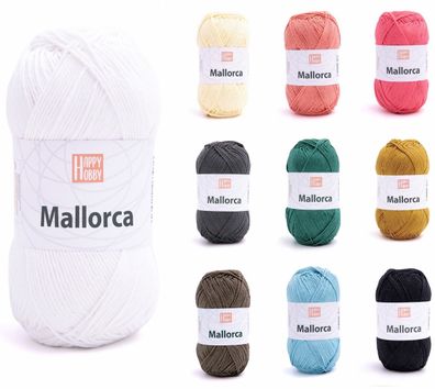 100g Happy Hobby Mallorca Strickwolle Häkelgarn Stricken Häkeln GP 29,90€/1kg