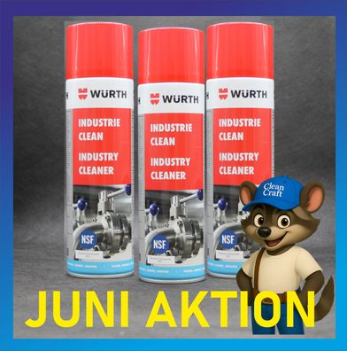 3 x Industrie Clean von WÜRTH 500ml - Spezialreiniger