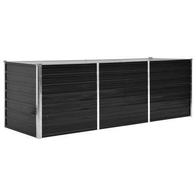 Hochbeet Anthrazit 240 x 80 x 77 cm Verzinkter Stahl