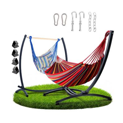 QLS 2-in-1 Gestell mit Hängematte und Hängesessel bis 250 kg aus Stahl Outdoor 11284