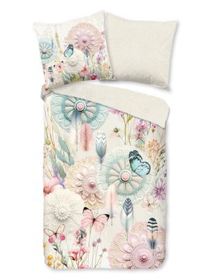 hip Satin Bettwäsche 135x200 Maysa Mandala Schmetterlinge magisch off-white 33294