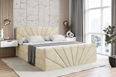 Boxspringbett mit Matratze, Boxbett, Topper, Polsterbett mit Bettkasten MILTIO-Z