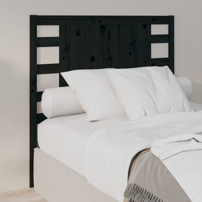 vidaXL Kopfteil Schwarz 106x4x100 cm Massivholz Kiefer