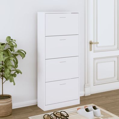 vidaXL Schuhschrank Weiß 63x24x147 cm Holzwerkstoff