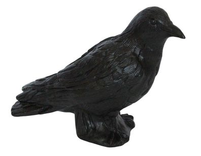 Gartenfigur Krähe Vogelschreck Tierfigur Kunststoff Dekofigur Rabenvogel Höhe 26 cm