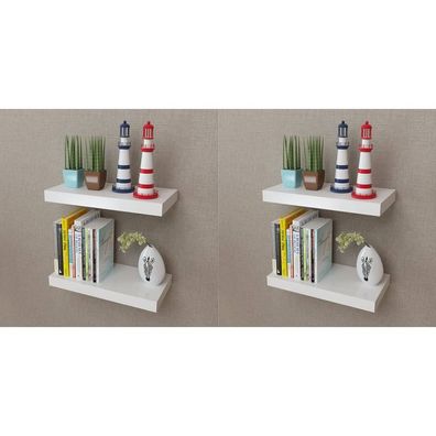 vidaXL Wandregale 4 Stk. Weiß 40 cm