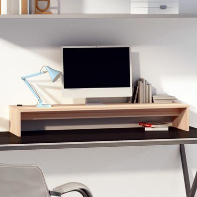 vidaXL Monitorständer 100x27x15 cm Massivholz Kiefer