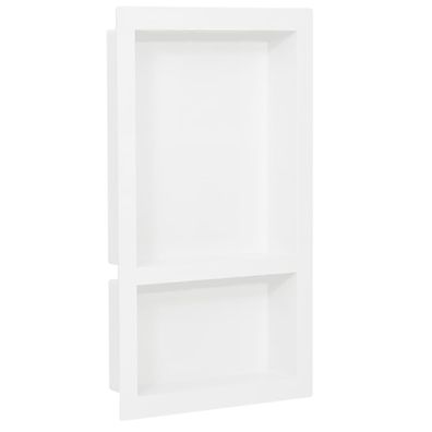 vidaXL Duschnische mit 2 Fächern Hochglanz-Weiß 41x69x9 cm