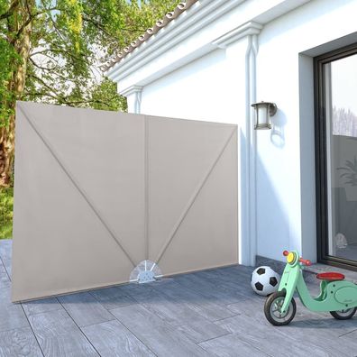 vidaXL Faltbarer Terrassen-Seitenfächer Creme 240×160 cm