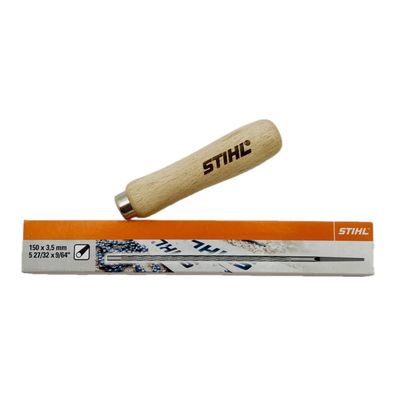 STIHL Rundfeile 3,5 x 150 mm (6 Stück) 56057713506 mit Feilenhalter Holz