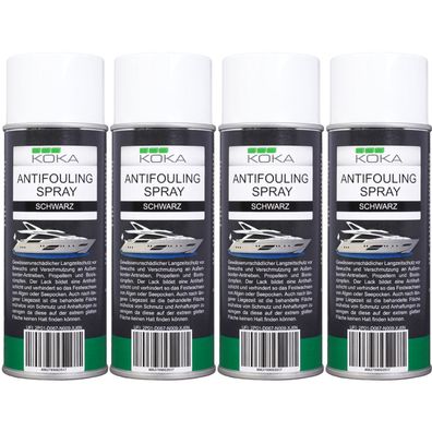 4x KOKA Antifouling Spray Schwarz Bewuchs-Schutz Boot Rumpf Antrieb Propeller