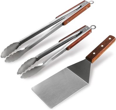 Edelstahl Grillzange Set BBQ Werkzeug Küchenzange Pfannenwender 3 Stück