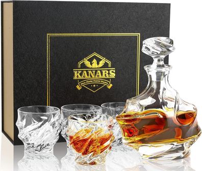 Whisky Karaffe und Gläser Set 5-teiliges Luxus Geschenk Transparent