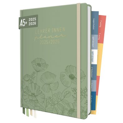 Häfft Lehrer-Planer 2025/2026 / A5+ / Green Poppy
