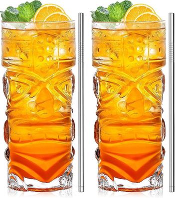 Inftyle Tiki Cocktail Gläser Set - Exotische Cocktails, Hawaiian Style