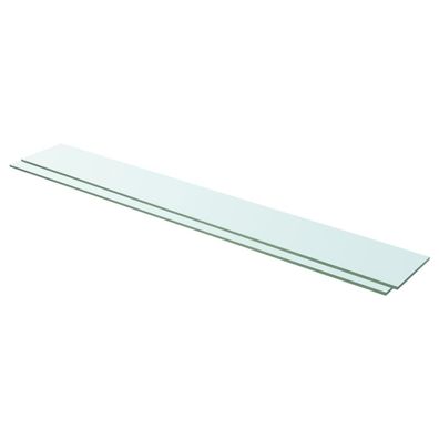 vidaXL Regalböden 2 Stk. Glas Transparent 110x15 cm