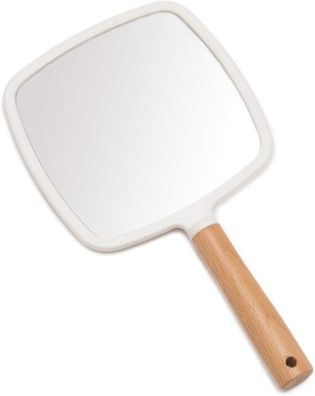 Handspiegel Holzgriff Make-up Rasieren tragbar Reise quadratisch