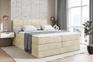 Boxspringbett mit Matratze, Topper, Polsterbett mit Bettkasten ARDENI KING
