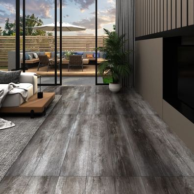 vidaXL PVC-Fliesen Selbstklebend 5,21 m² 2 mm Holzoptik Gestreift