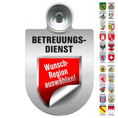Einsatzschild Windschutzscheibe incl. Saugnapf - Betreuungsdienst Region Bremen