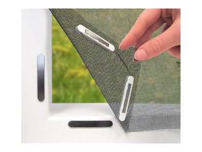 Easymaxx Moskitonetz mit 12 Magnetbefestigung für Fenster 150x130cm schwarz
