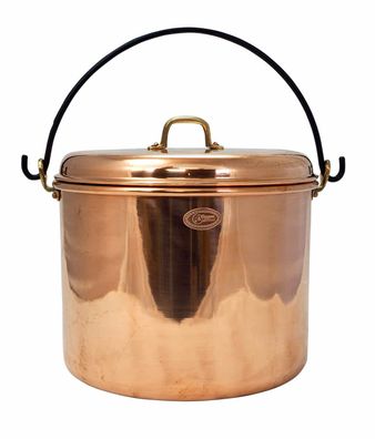 CopperGarden®" Kupfertopf ø32 cm | 18 Liter glatt mit Henkel & Deckel