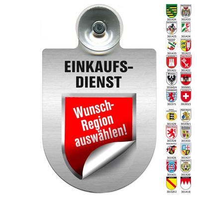 Einsatzschild Windschutzscheibe incl. Saugnapf - Einkaufsdienst - 309793 Region Berli