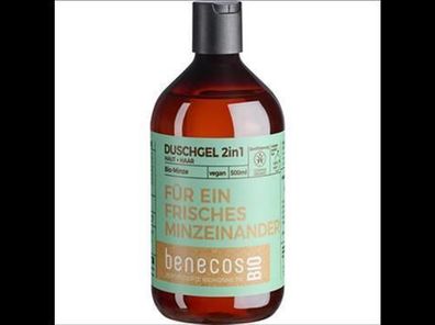 benecos 6x benecosBIO Duschgel 2in1 BIO-Minze Haut & Haar - FÜR EIN Frisches