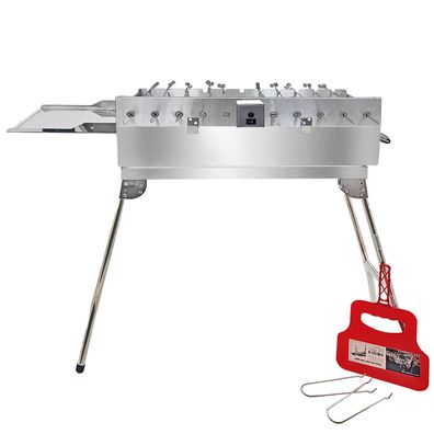 Mangal Set President Schaschlikgrill mit Drehspießregler 230V Motor für 11 Spieße