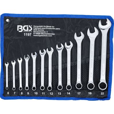 BGS Maulringschlüssel Satz Maulschlüssel Ringschlüssel SW 6 - 22 mm 12 -tlg