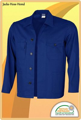 Arbeitsjacke Kornblau Jacke Kittel Blau Normalgröße NEU