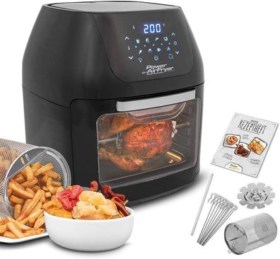 PowerXL Air Fryer Multifunktion 6-in-1 1800W Heißluftfritteuse 9L mit Zubehör