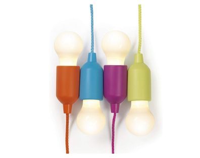 EASYmaxx LED-Ziehlampen kabellose Hängelampen mit Zugschalter Set 4 Stück kabellos