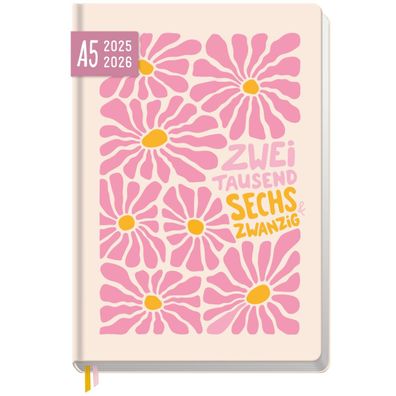 Häfft-Timer 2025/2026 / Jugendkalender / A5 / Pink Flowers