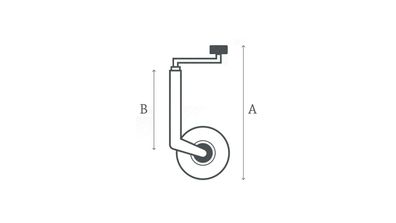 Stützrad Rundrohr, Ø 48 mm, 260 x 85 mm Stützlast 150 kg