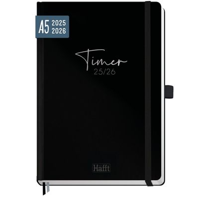 Häfft-Timer Deluxe 2025/2026 / Jugendkalender / A5 / Black Edition