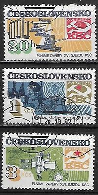 Tschechoslowakei gestempelt Michel Nummer 2681-2683