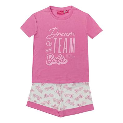 Barbie Schlafanzug Kinder Pyjama T-Shirt & Short aus 100?% Baumwolle