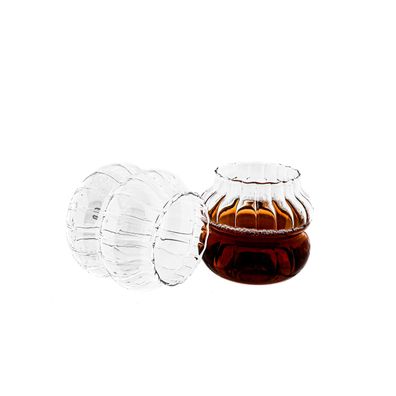 Gläser-Set aus Borosilikatglas mit Bubble-Riffle-Design Hitzebeständig 350 ml