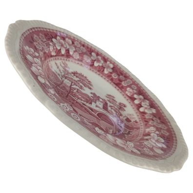 Suppenteller H 4,3 D 23,6 Spode Copeland Pink Tower Rot Keramik