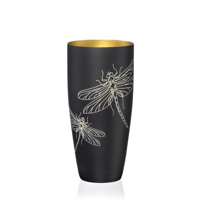 Vase Meadow Koboltblau matt Goldmetallic Kristallglas 250 mm