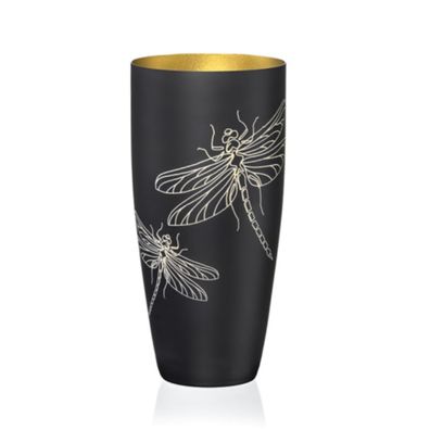 Vase Meadow Koboltblau matt Goldmetallic Kristallglas 300 mm