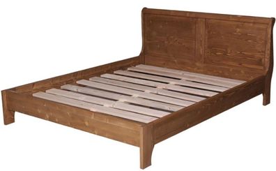 Casa Padrino Landhausstil Bett Braun 160 x 200 cm - Massivholz Doppelbett - Landhauss