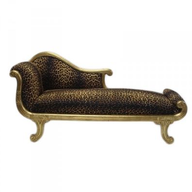 Casa Padrino Barock Chaiselongue Modell XXL Leopard / Gold