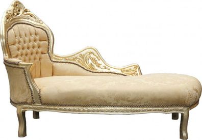 Casa Padrino Barock Chaiselongue Mod2 Gold Muster/Gold Linke Seite - Barock Möbel