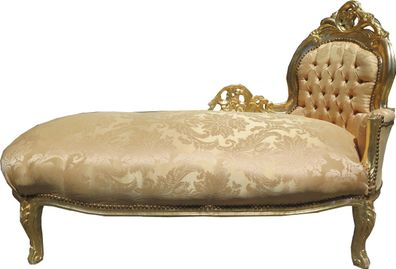 Casa Padrino Barock Chaiselongue Gold Muster / Gold Mod2 - Barock Möbel